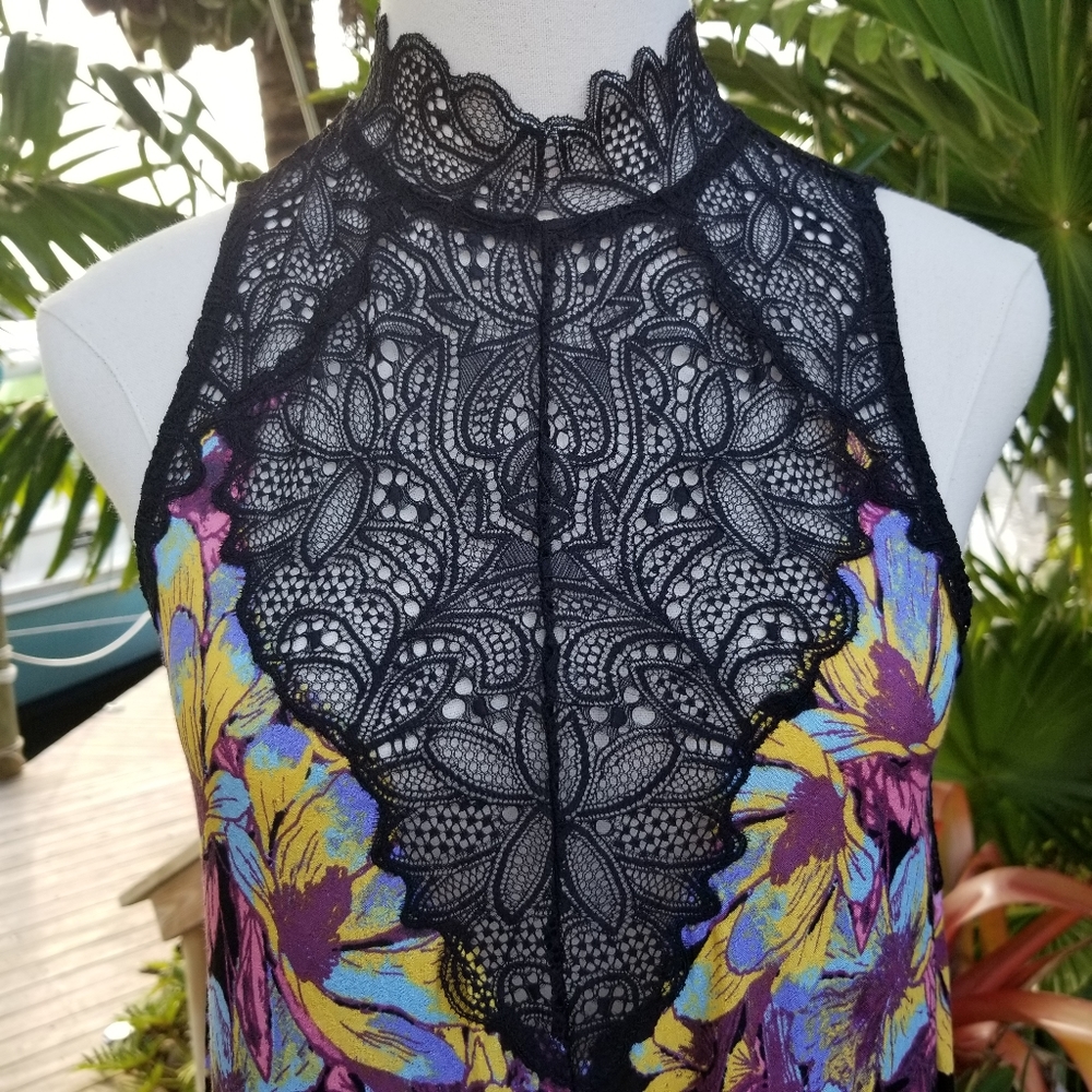Free People Marsha Slip Dress Black Onyx Combo Sz S NWT - Picture 5 of 16